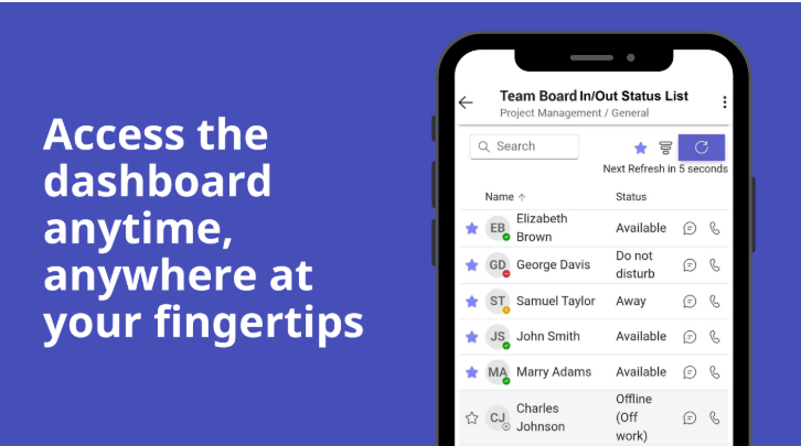 Access the dashboard anytime, anywhere on mobile